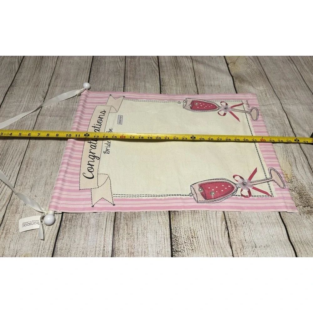Transpac Autographable Bride to Be Congratulations Canvas Sign Banner Wall Art